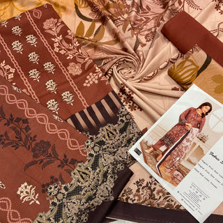 Falak By Feroza Printed Slub Linen-3PC