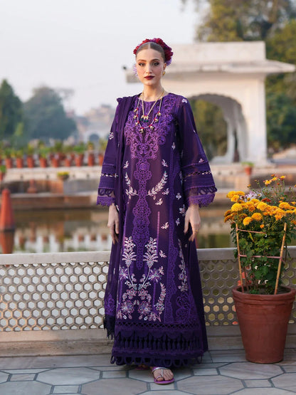 Mahnur Plain Emb Dhanak 3-Piece Suit