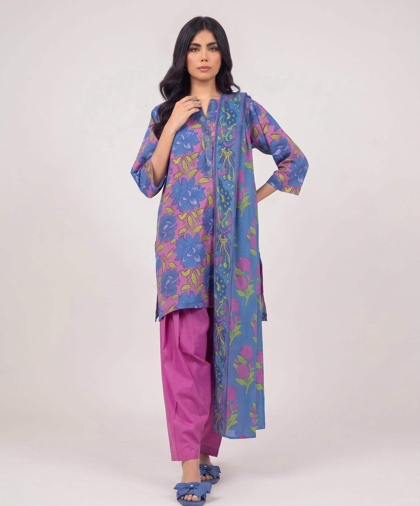 Alkaram Studio Digital Printed Lawn 3PC