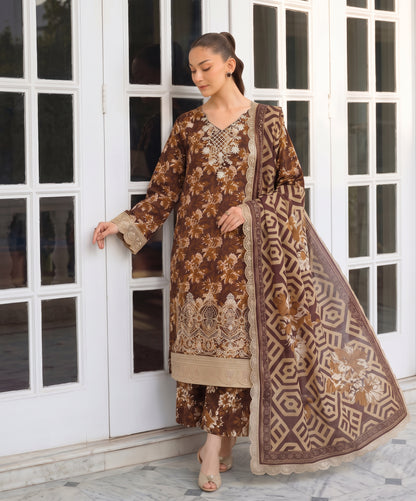 Baroque Printed & Emb Khaddar 3PC