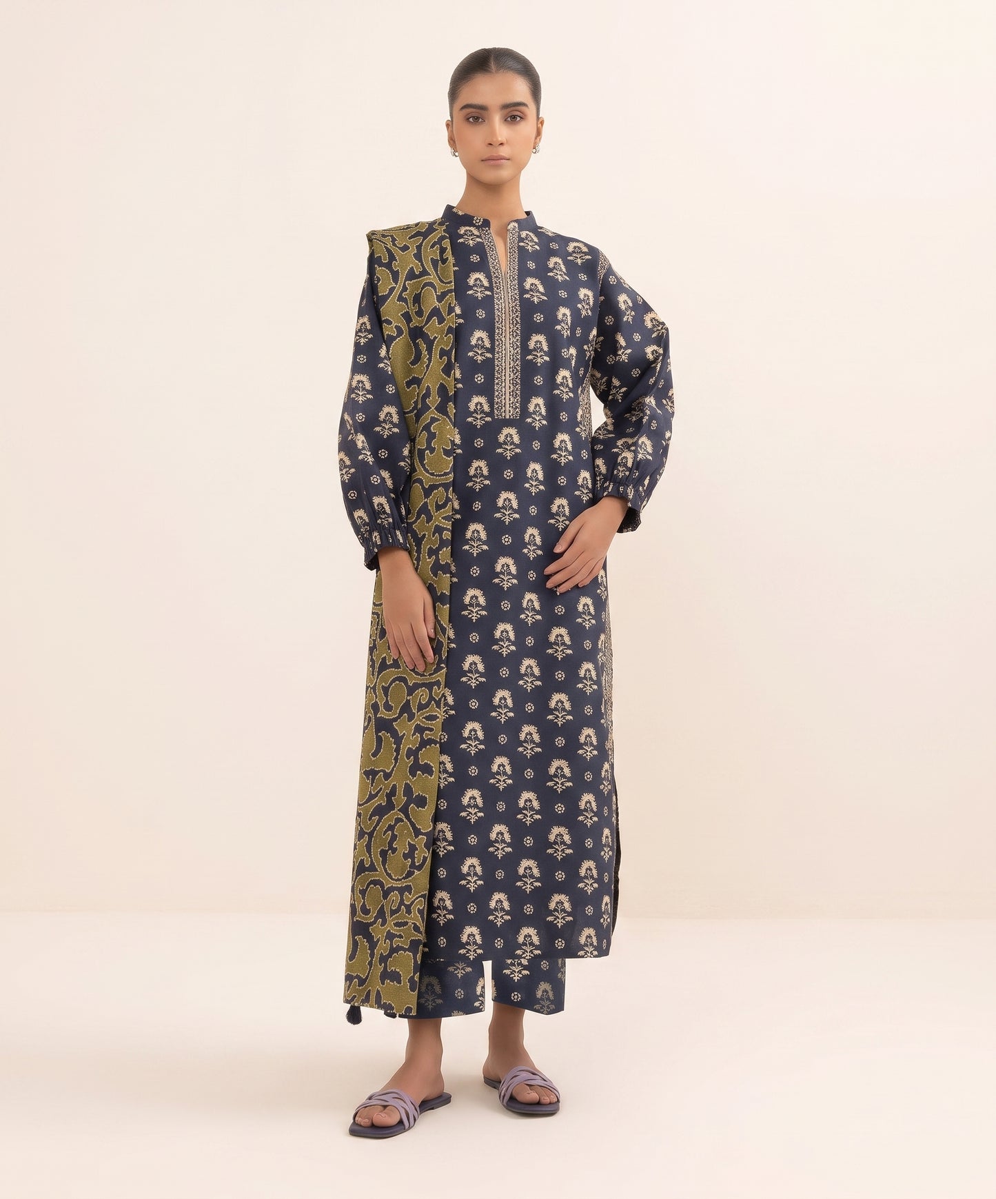 Sapphire Digital Printed Linen 3PC