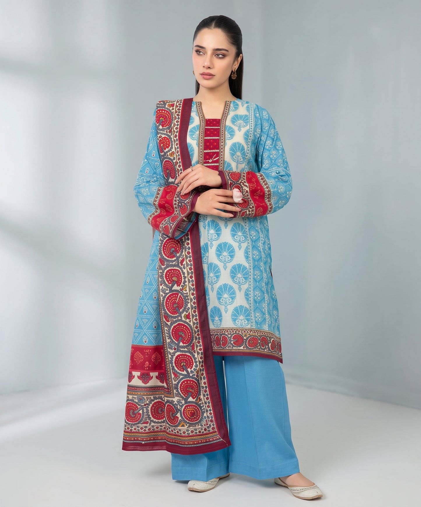 Zellbury Digital Printed Fancy Linen 3PC