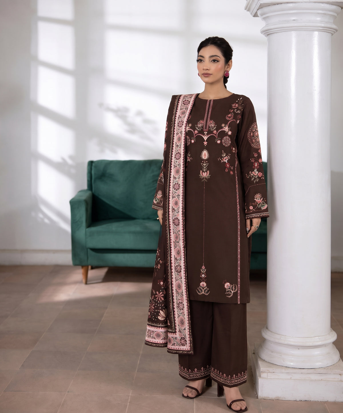 Aenna By Shanaya Digital Printed Corduroy Khaddar 3PC