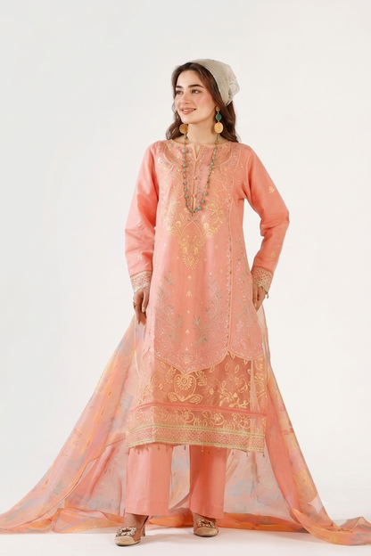 Sapphire Fancy Jacquard Cotton Emb 3PC
