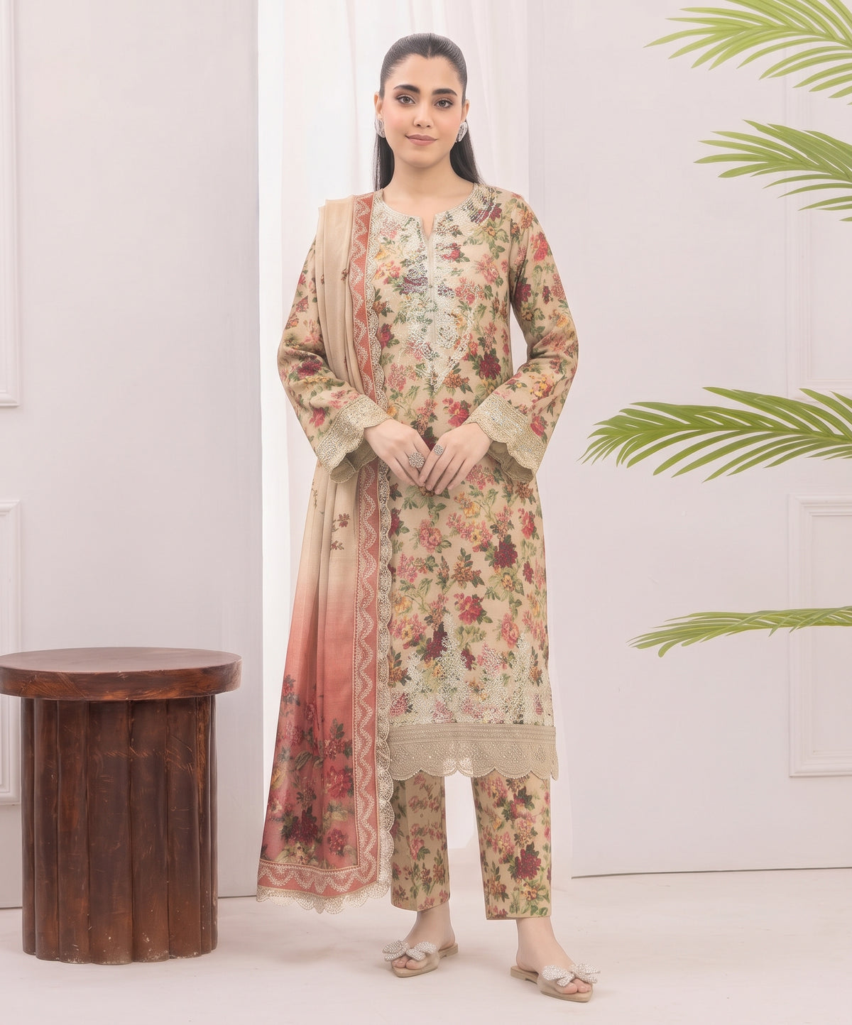 Maria B Printed & Emb Khaddar 3PC