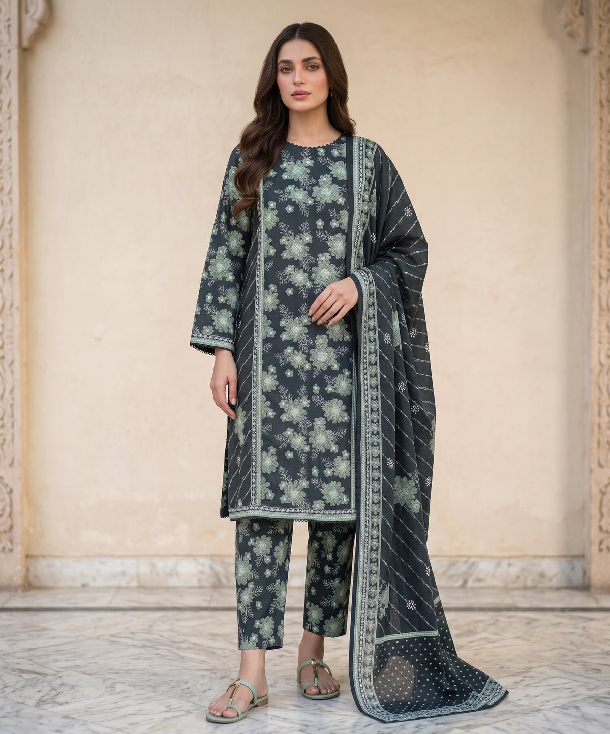Bin Saeed Digital Printed Khaddar Stitched 3PC