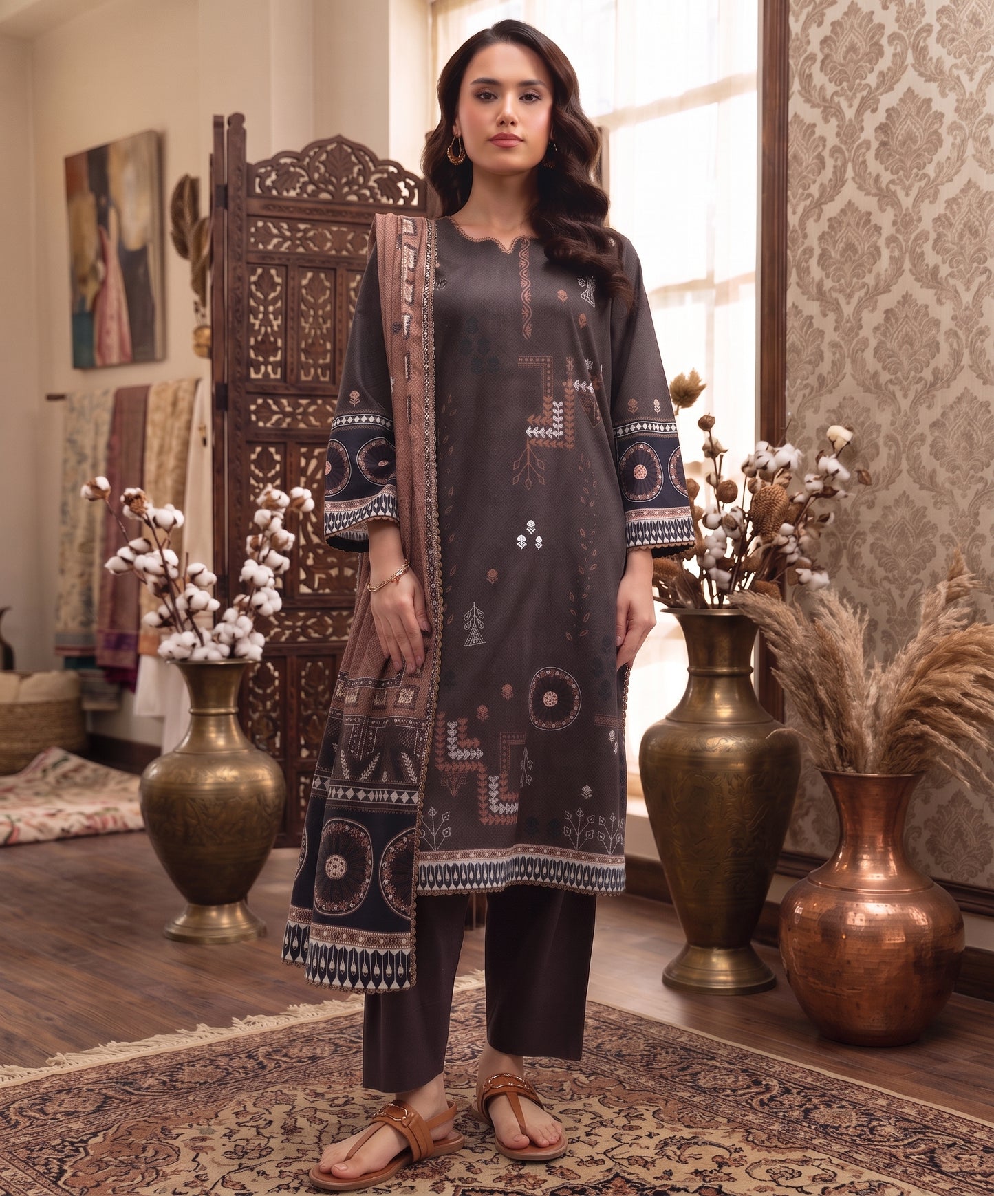 Raqs By Uneq Digital Printed Cotton Viscose 3PC
