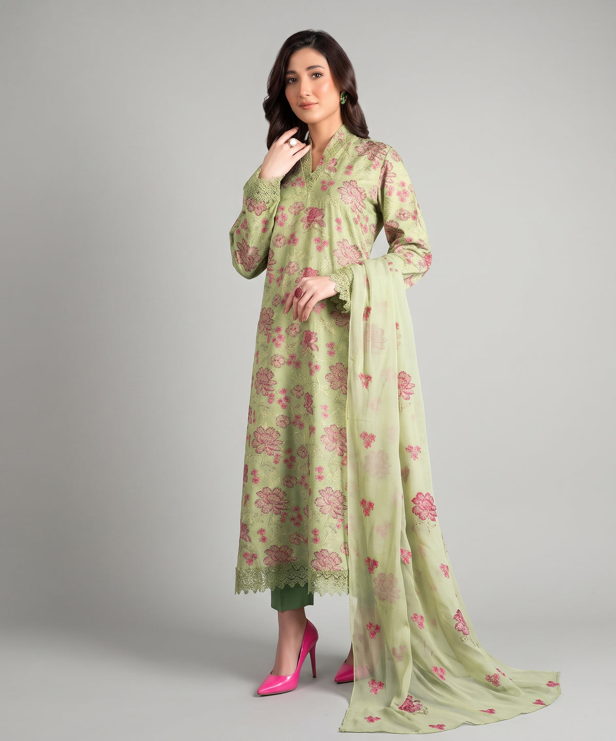 Bareeze Embroidered Dhanak 3PC