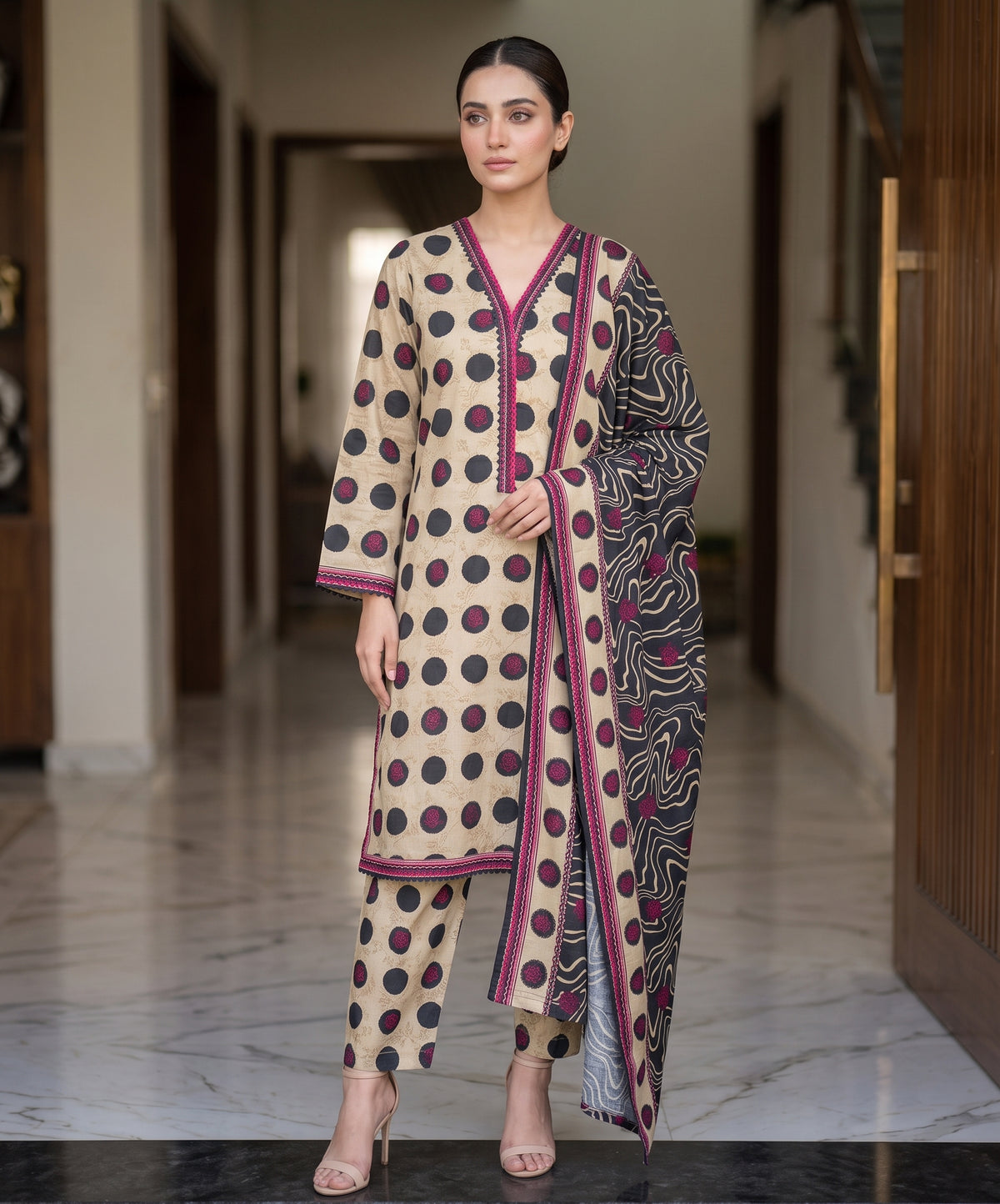 Bin Saeed Digital Printed Khaddar Stitched 3PC