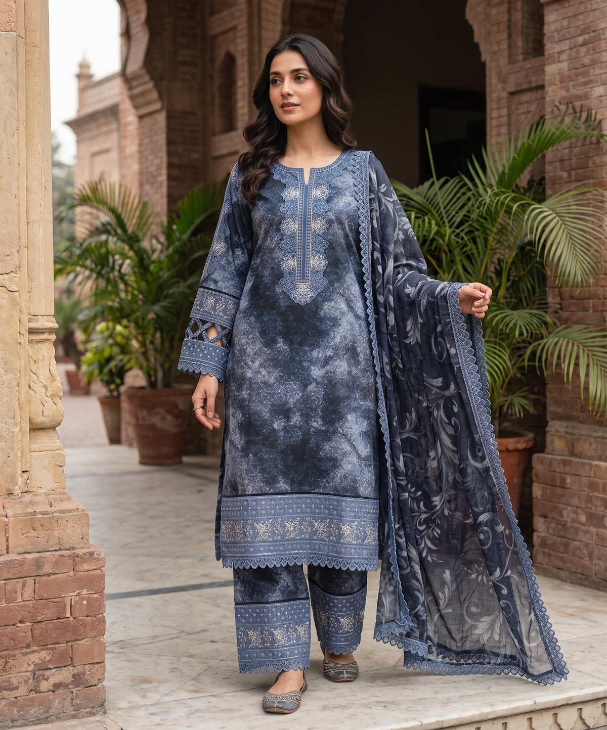 Mirari Luxury Embroidered Viscose Stitch 3PC