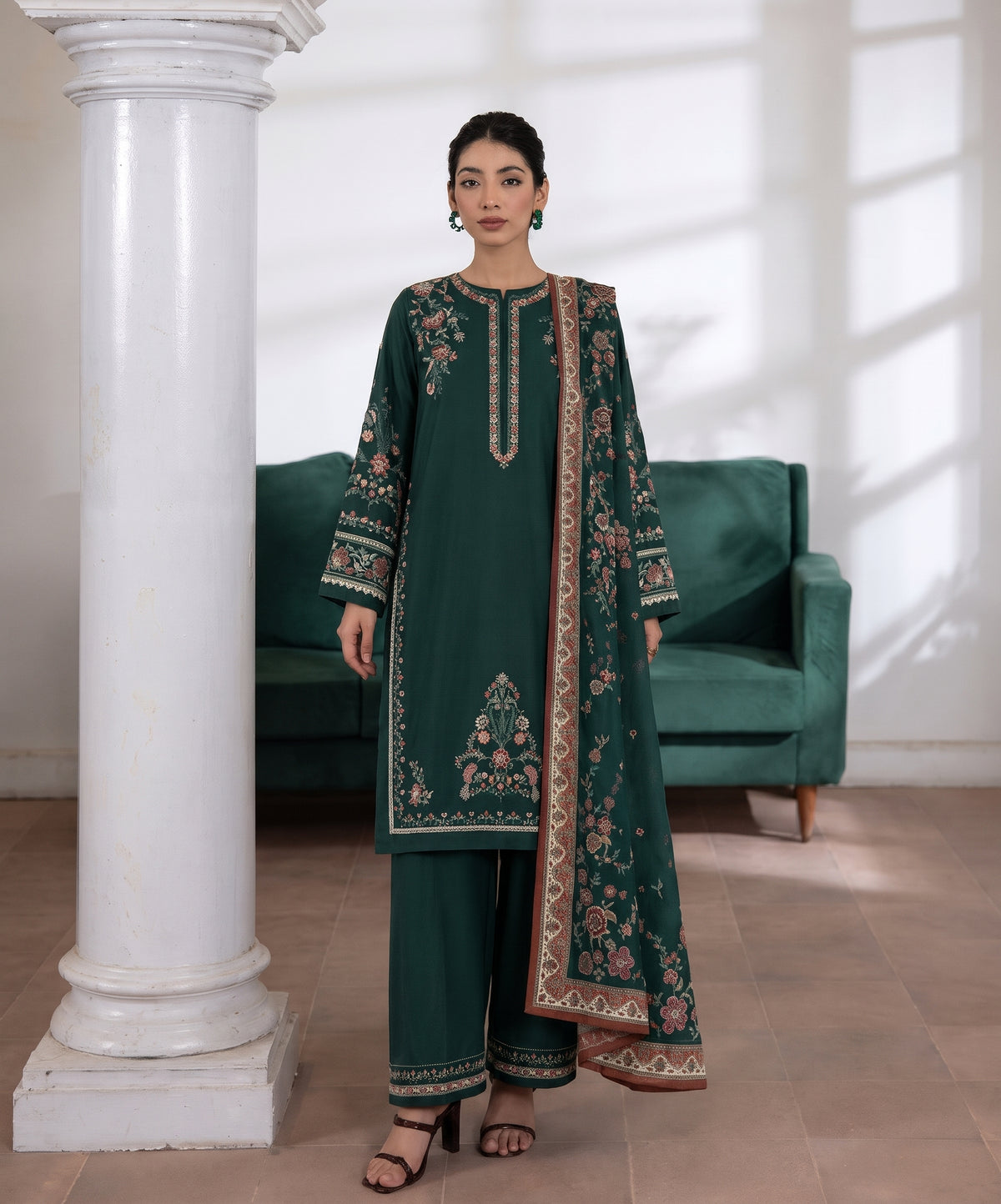 Aenna By Shanaya Digital Printed Corduroy Khaddar 3PC