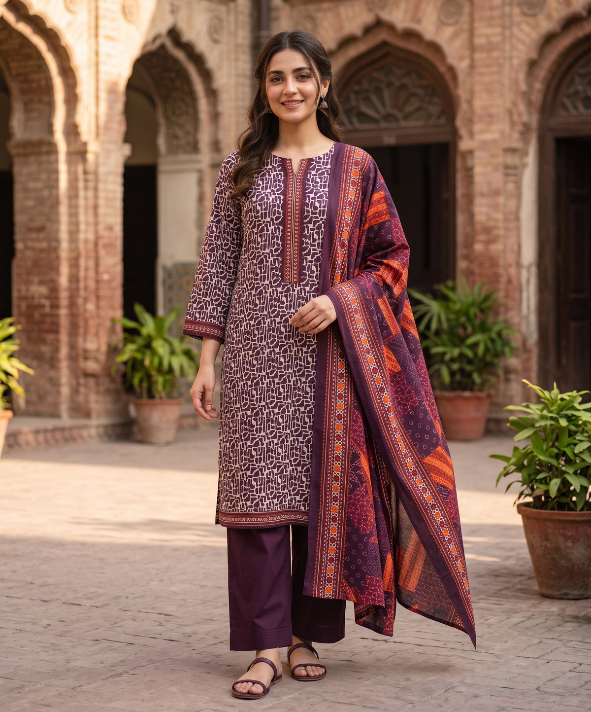 Regalia Premium Printed Stitched Khaddar With Printed Trouser 3PC