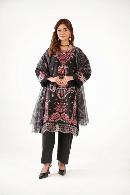 Cross Stitch Fancy Jacquard Cotton Emb 3PC