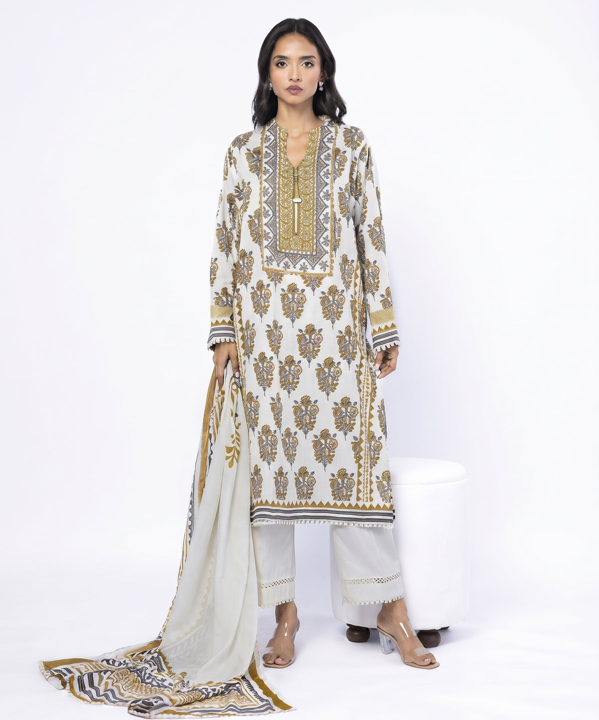 Khaadi Digital Printed Linen 3PC