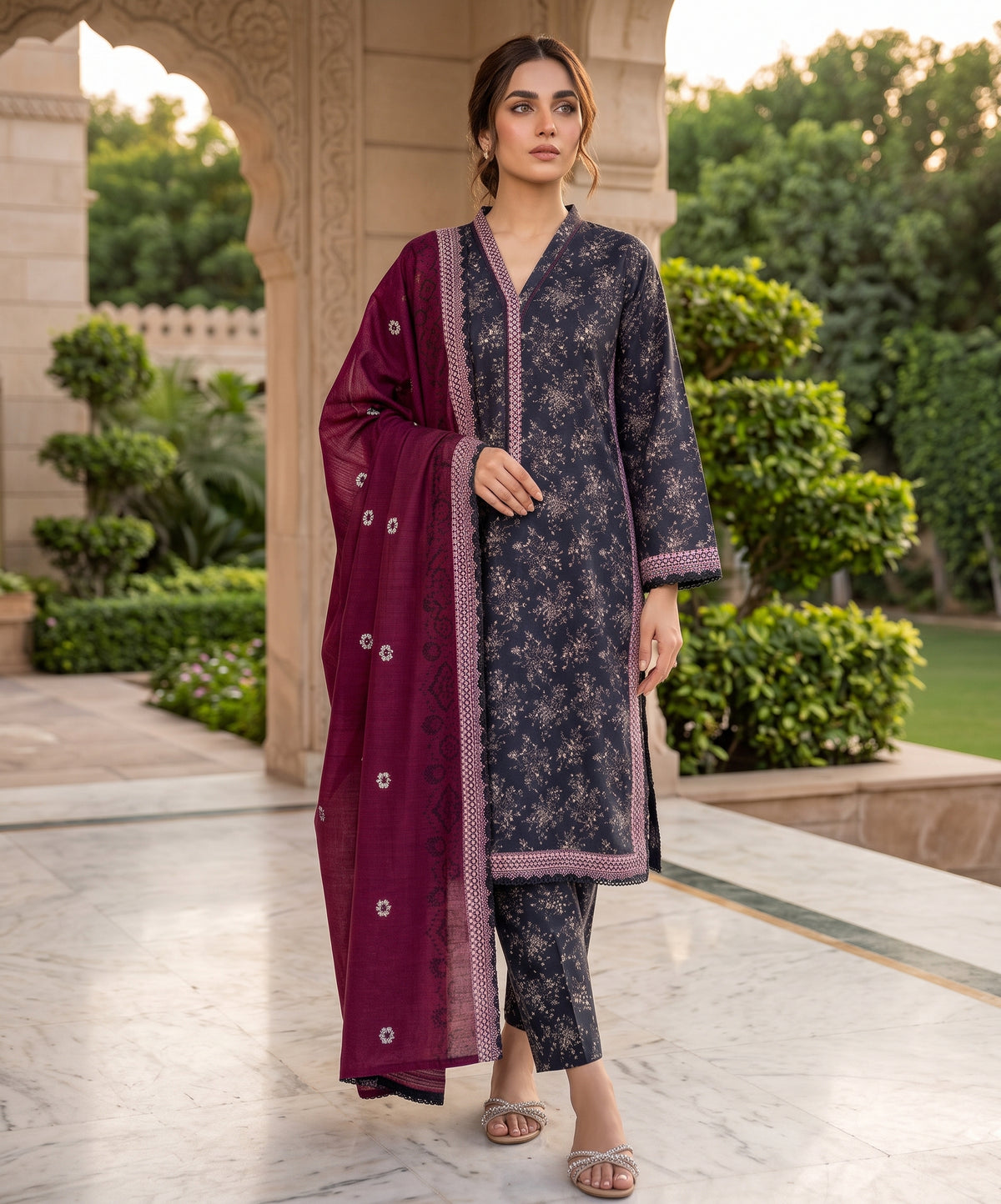 Bin Saeed Digital Printed Khaddar Stitched 3PC