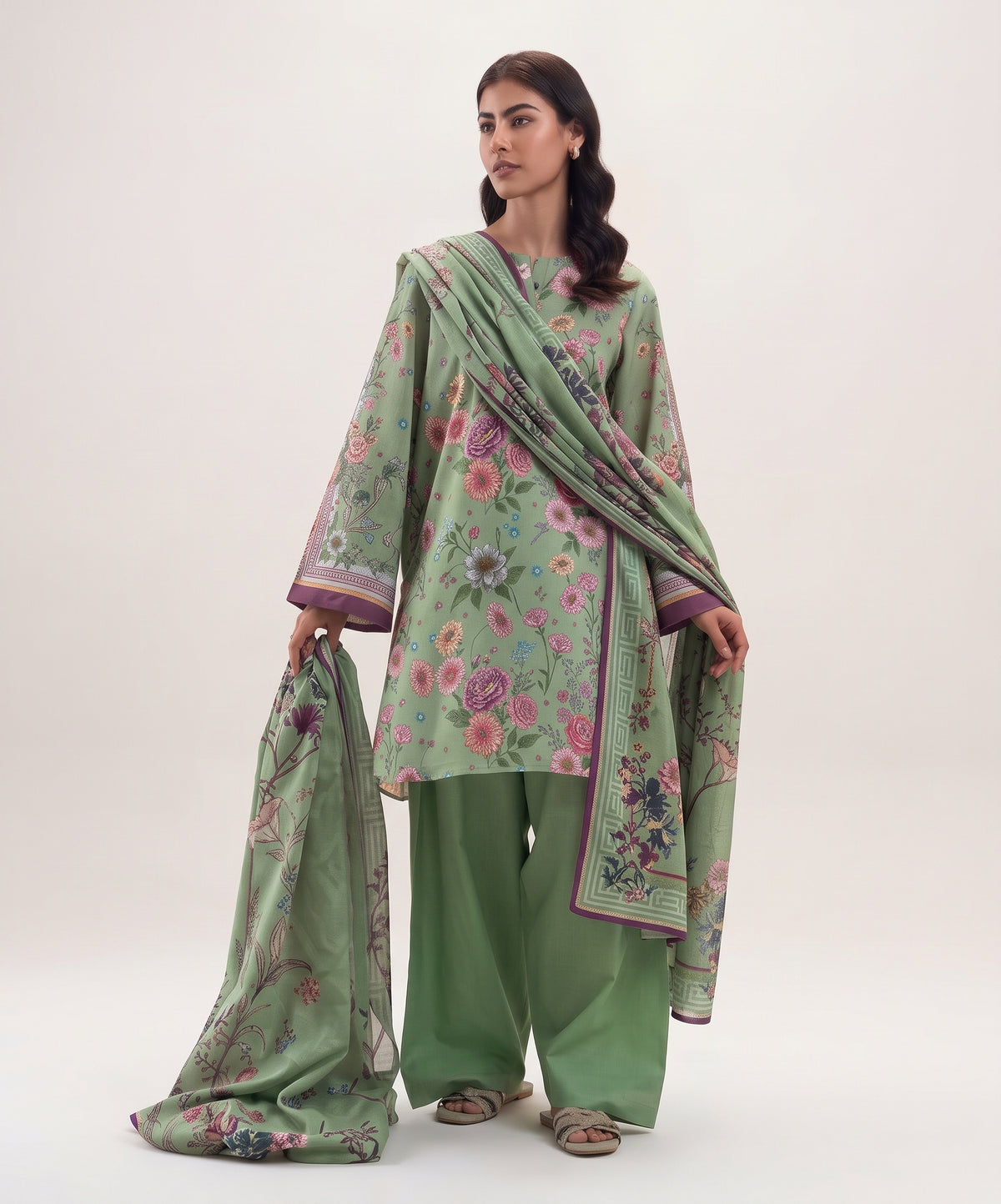 Beechtree Digital Printed Linen 3PC