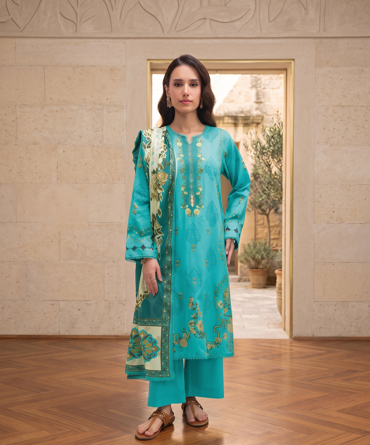 Raqs By Uneq Digital Printed Cotton Viscose 3PC