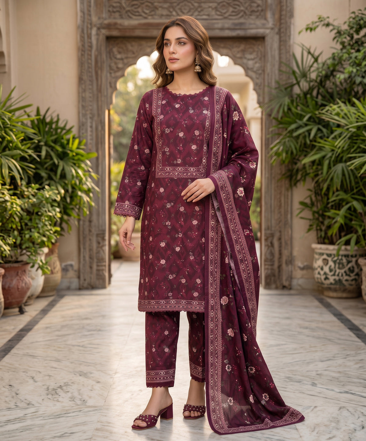 Bin Saeed Digital Printed Khaddar Stitched 3PC