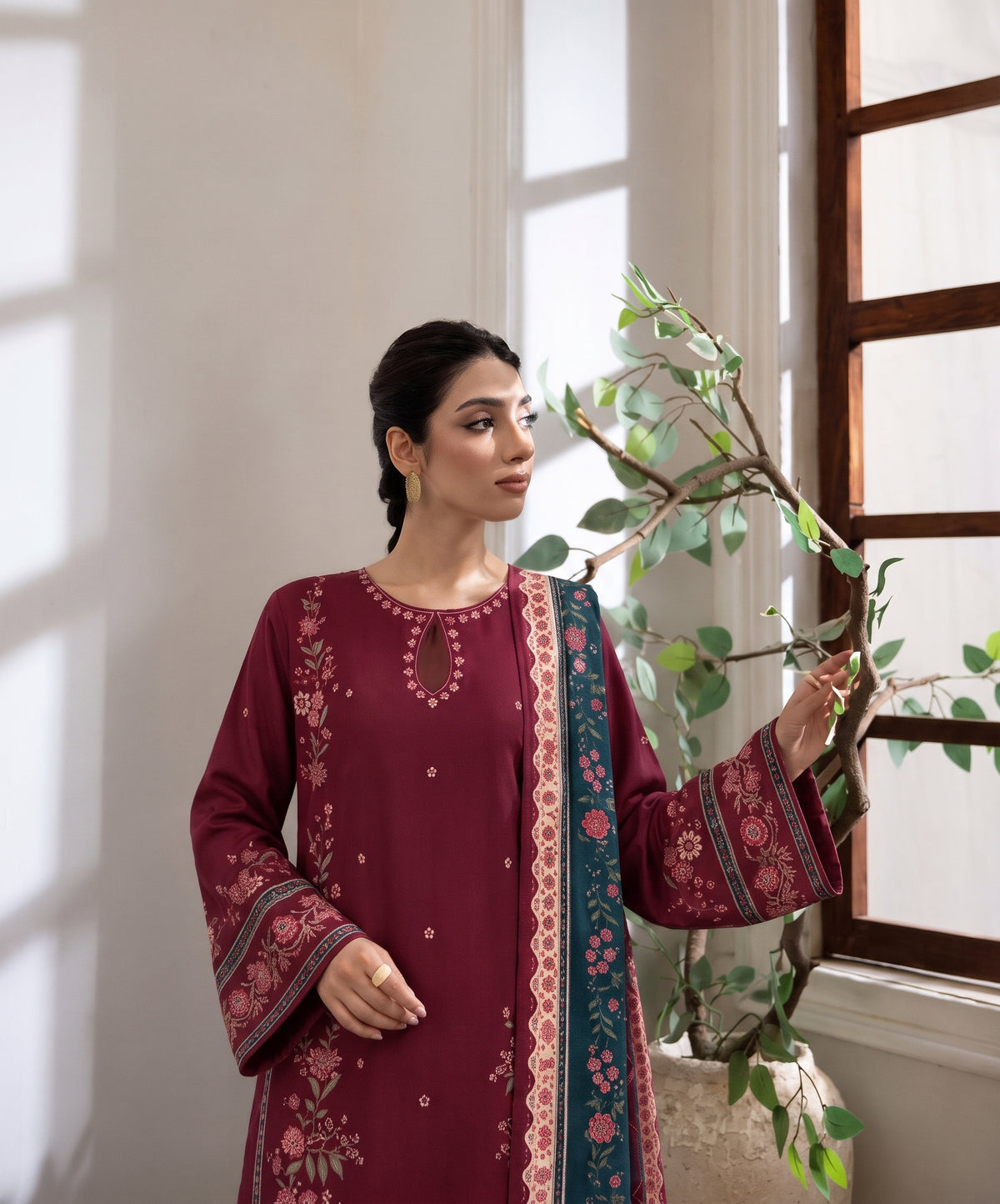 Aenna By Shanaya Digital Printed Corduroy Khaddar 3PC