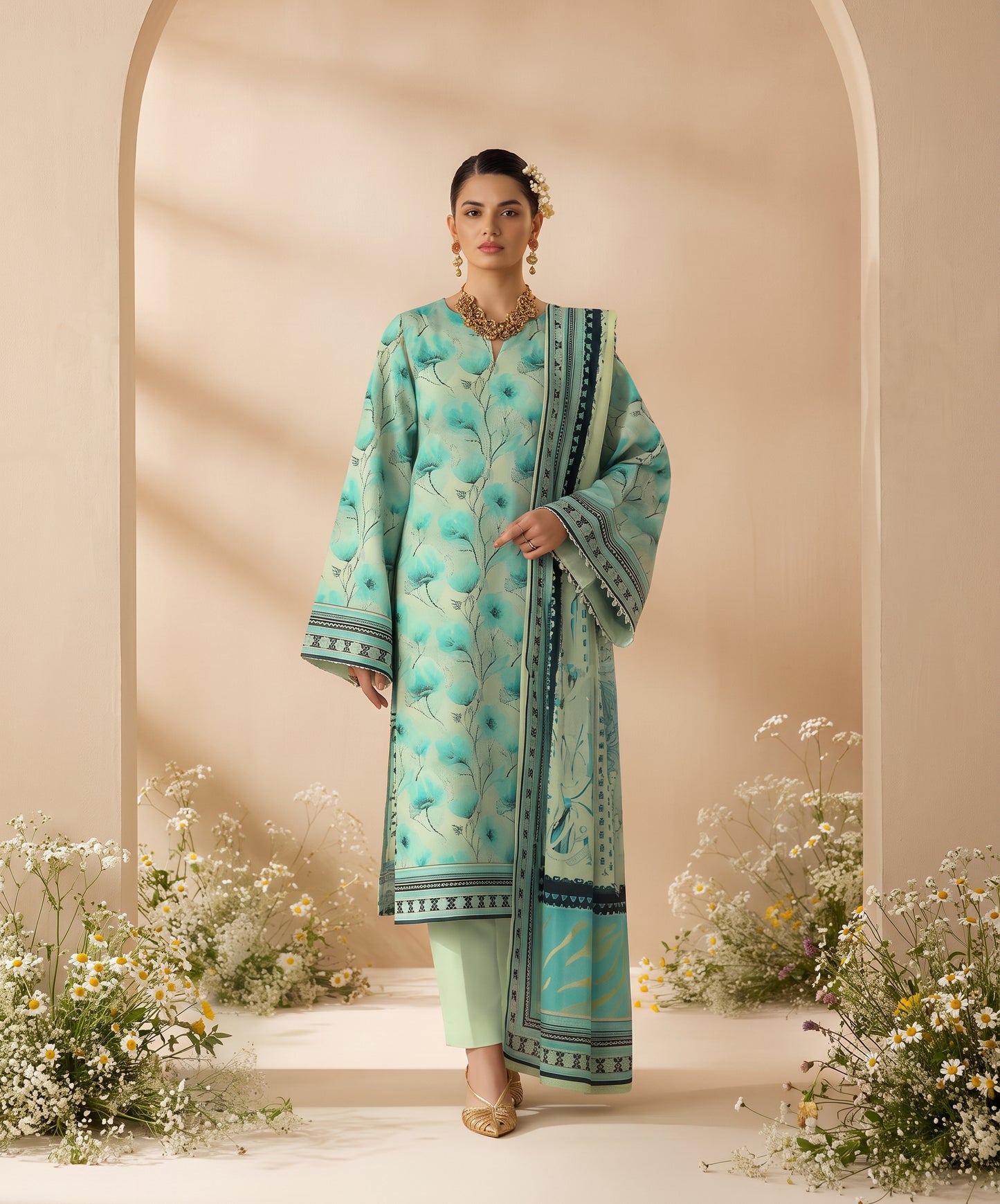 Madham By Lala Digital Printed Airjet Lawn 3PC