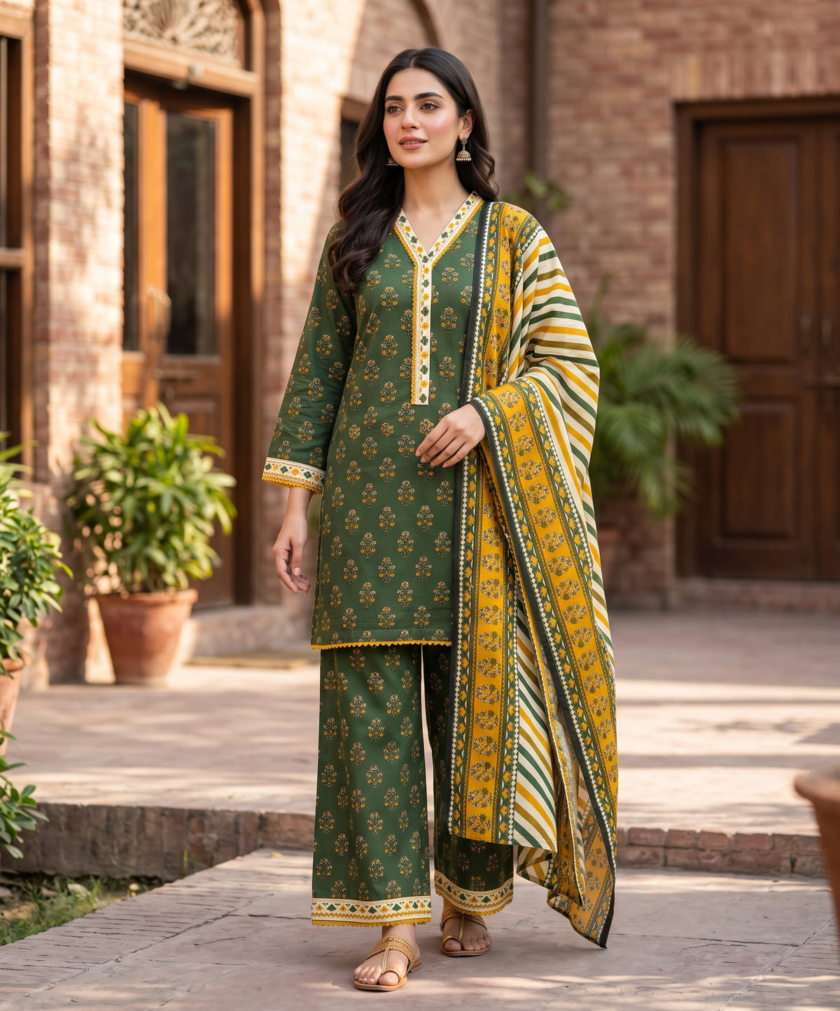 Regalia Premium Printed Stitched Khaddar With Printed Trouser 3PC