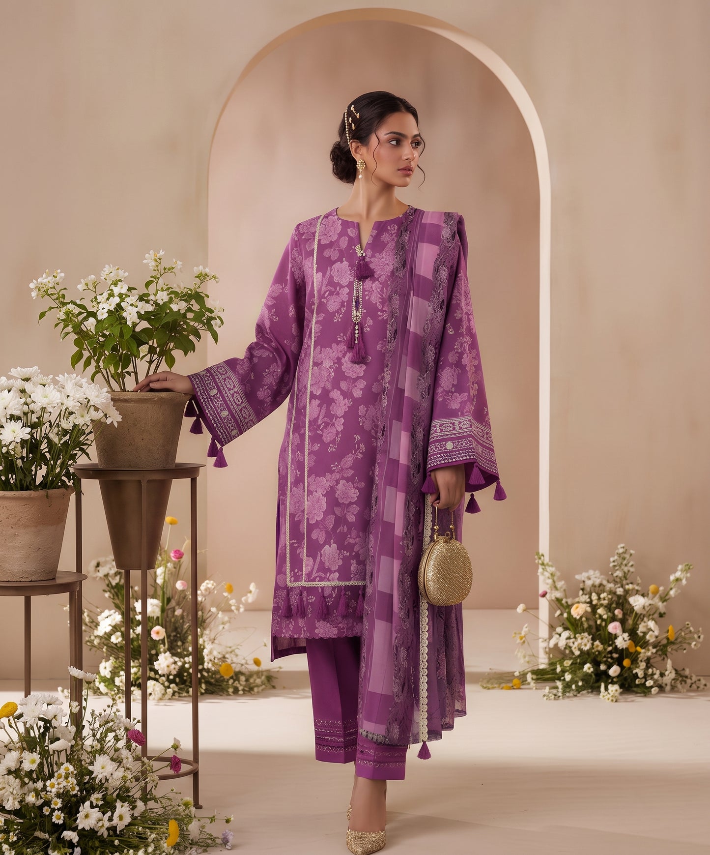 Madham By Lala Digital Printed Airjet Lawn 3PC