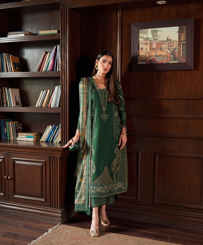 Baroque Embroidered Dhanak 3PC
