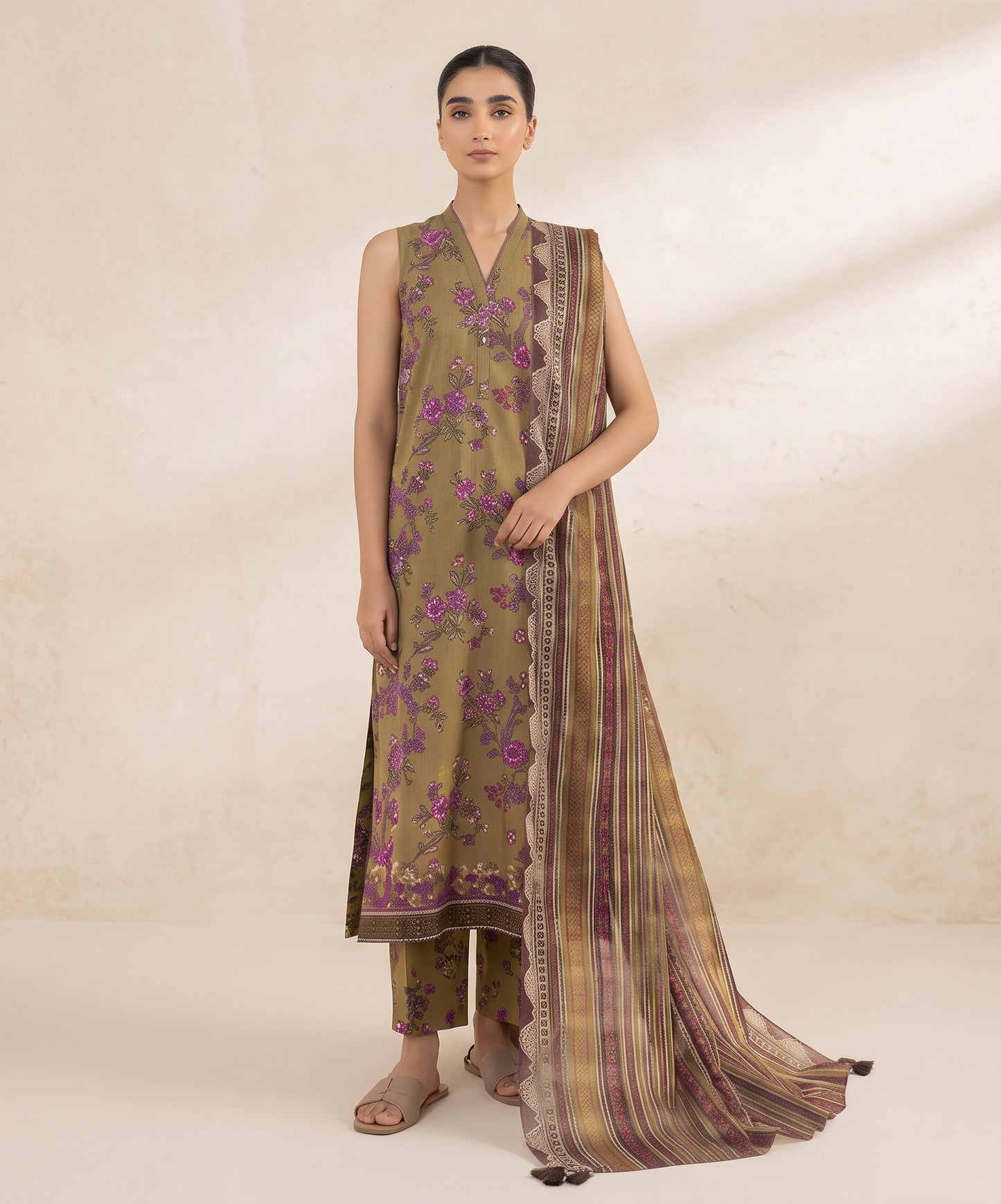 Sapphire Digital Printed Fancy Lawn 3PC
