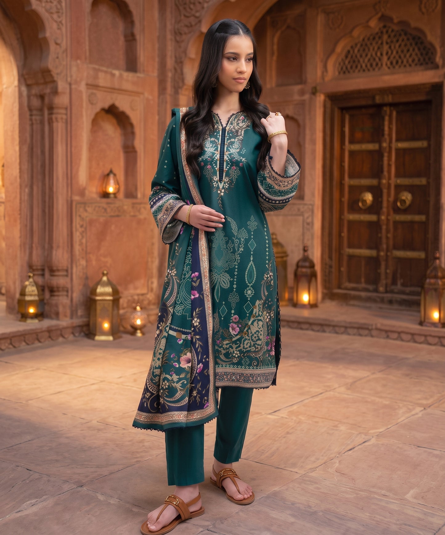 Raqs By Uneq Digital Printed Cotton Viscose 3PC