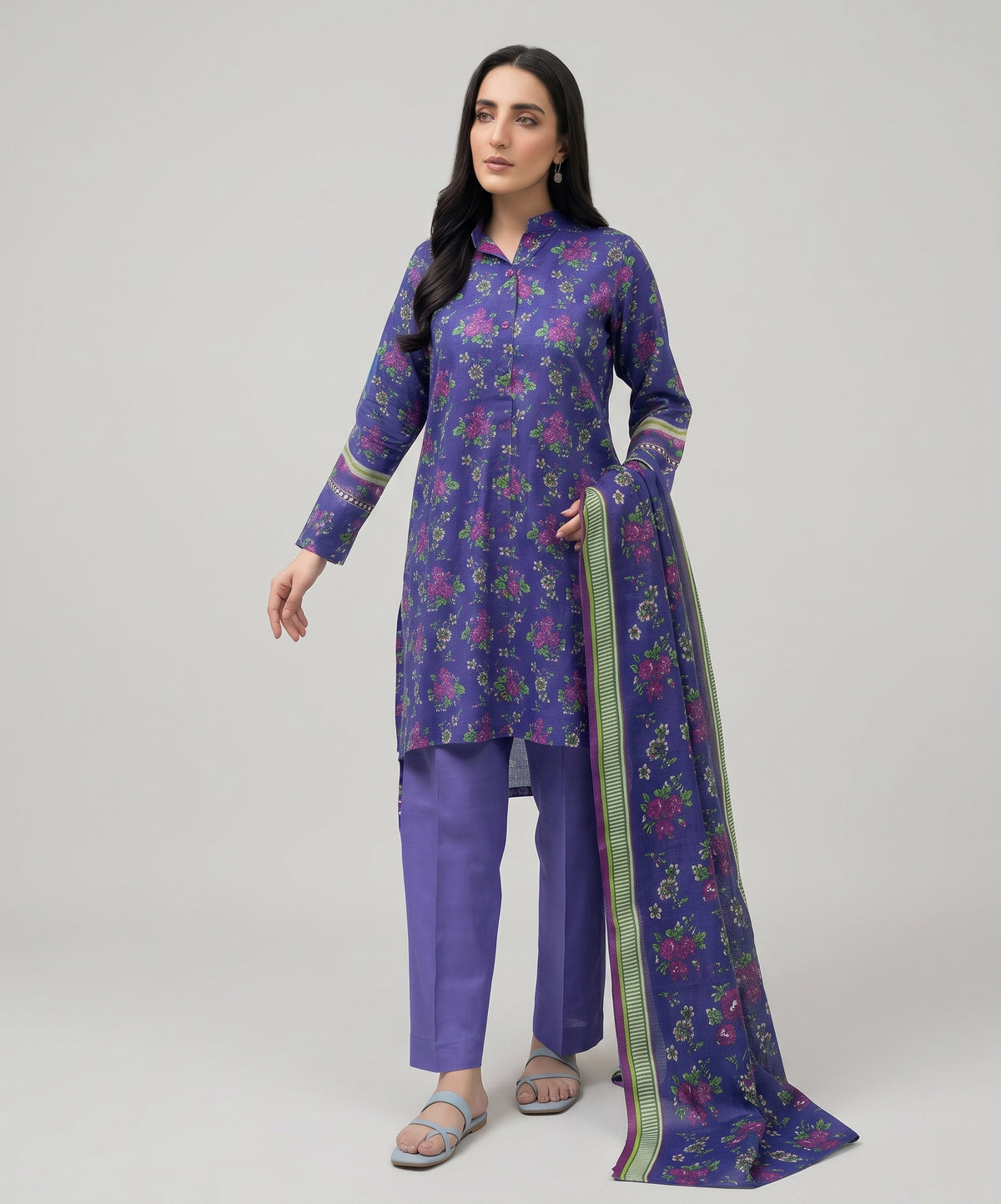 Zellbury Digital Printed Fancy Linen 3PC
