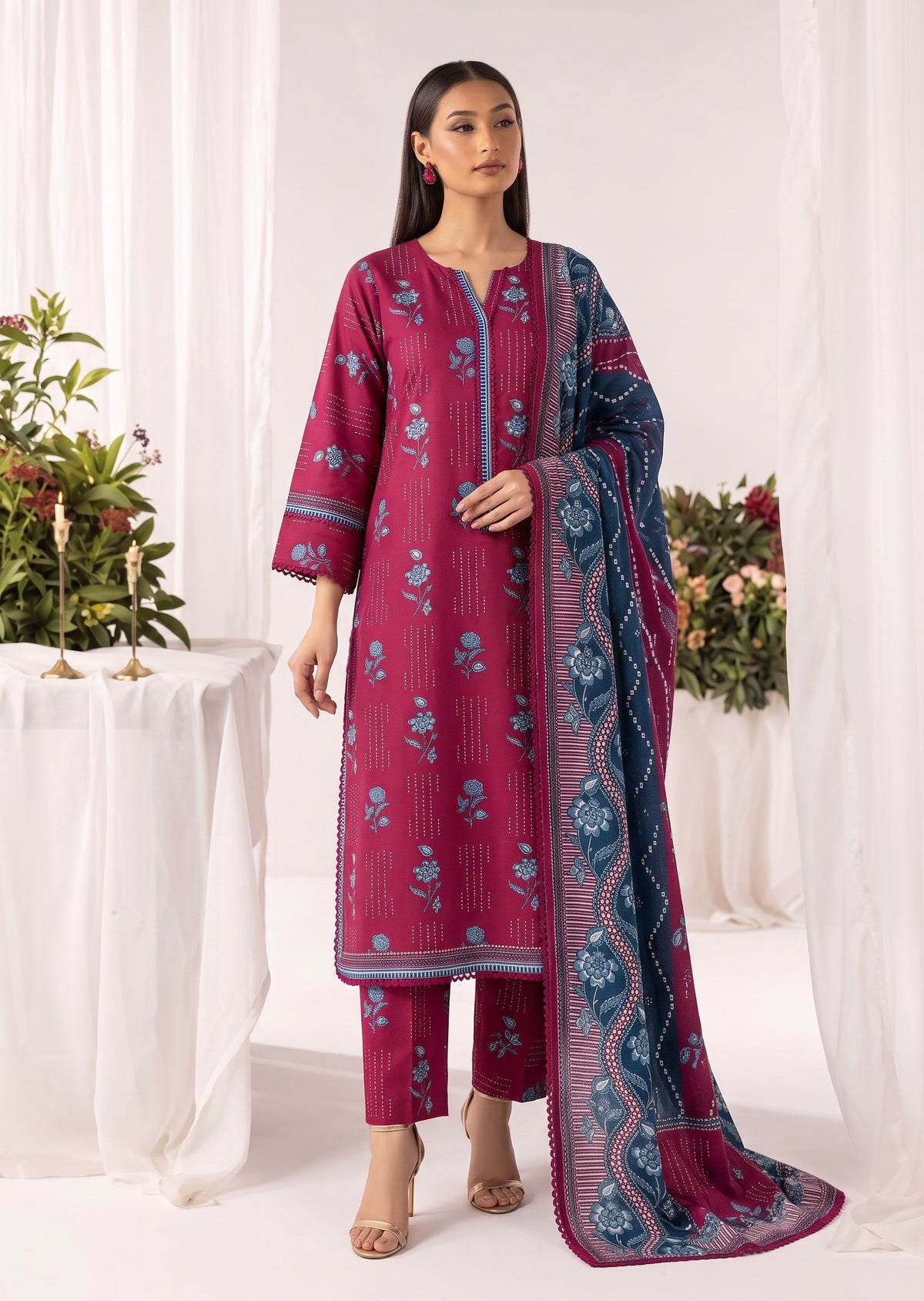 Bin Saeed Digital Printed Airline Long Khaddar Stitched 3PC