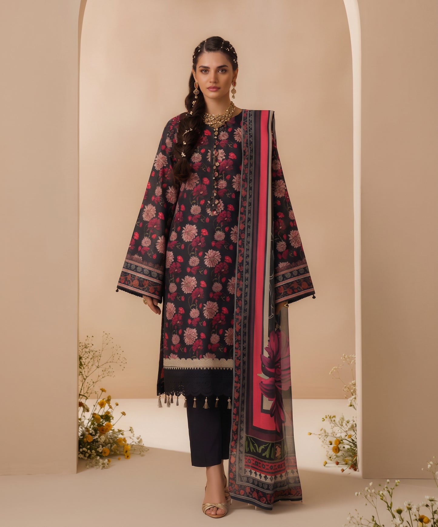 Madham By Lala Digital Printed Airjet Lawn 3PC