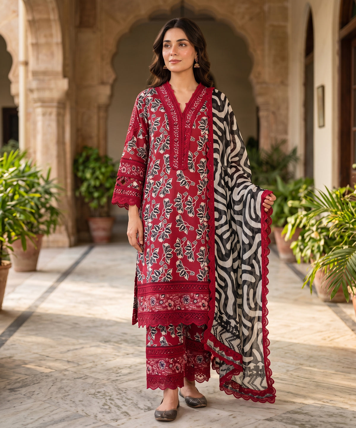 Mirari Luxury Embroidered Viscose Stitch 3PC