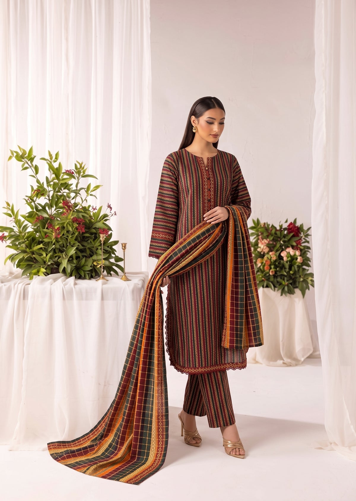 Bin Saeed Digital Printed Airline Long Khaddar Stitched 3PC