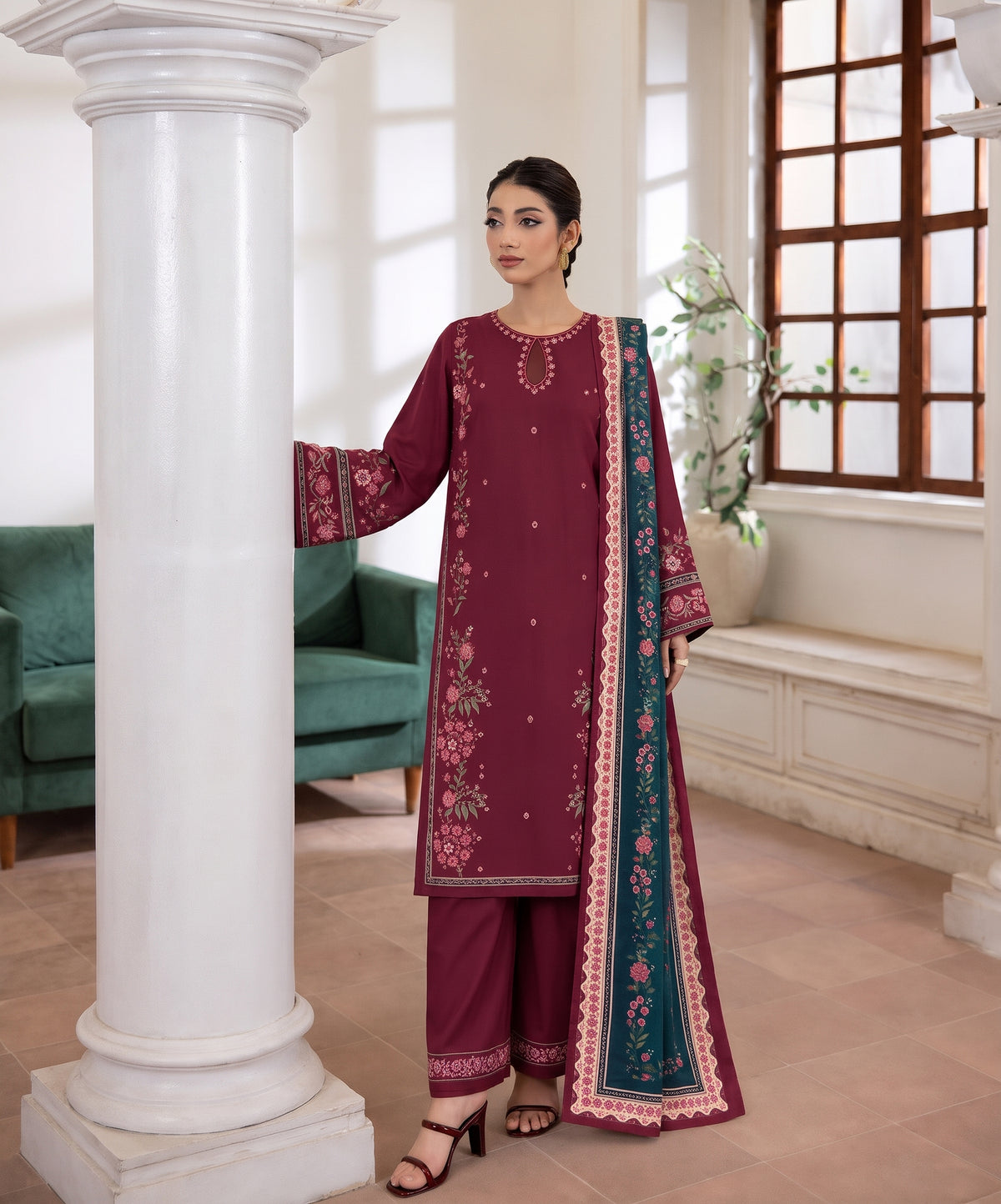 Aenna By Shanaya Digital Printed Corduroy Khaddar 3PC