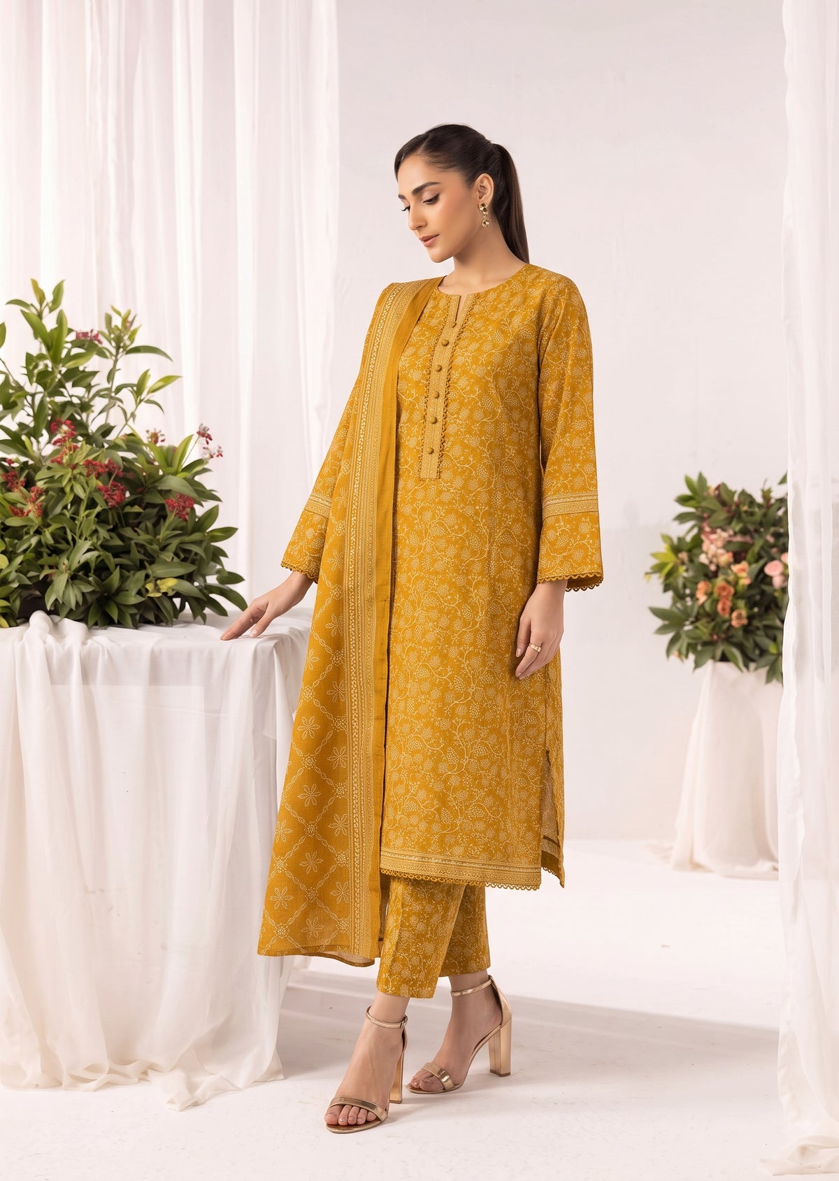 Bin Saeed Digital Printed Airline Long Khaddar Stitched 3PC