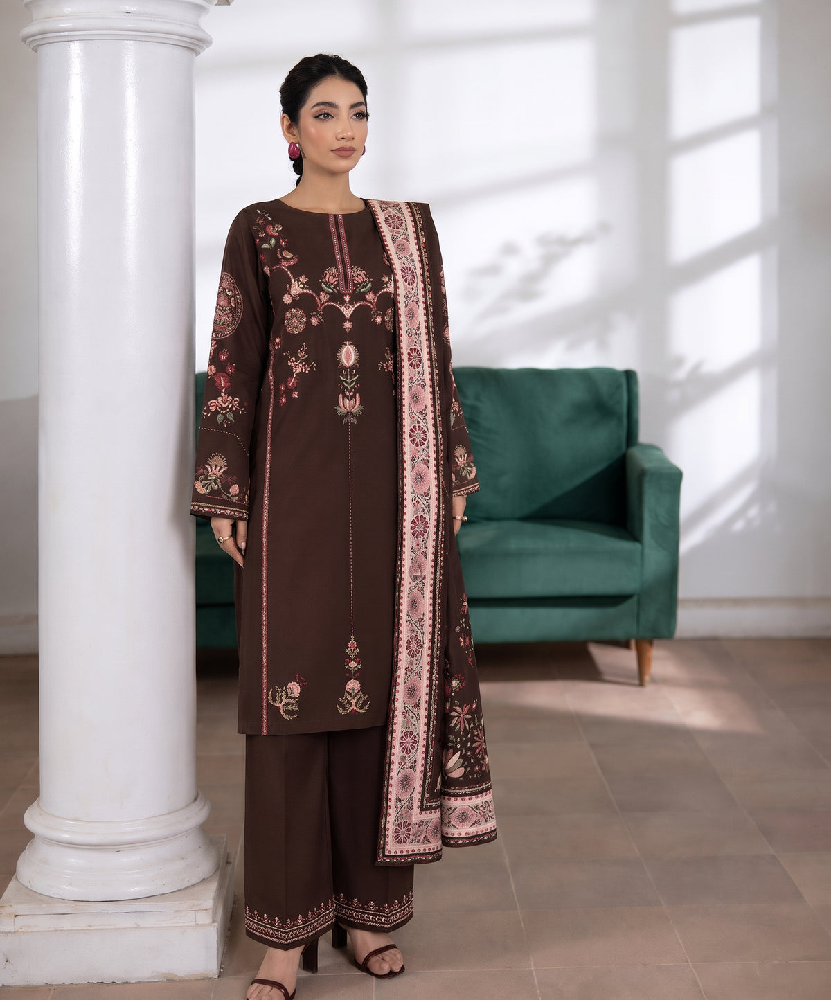 Aenna By Shanaya Digital Printed Corduroy Khaddar 3PC