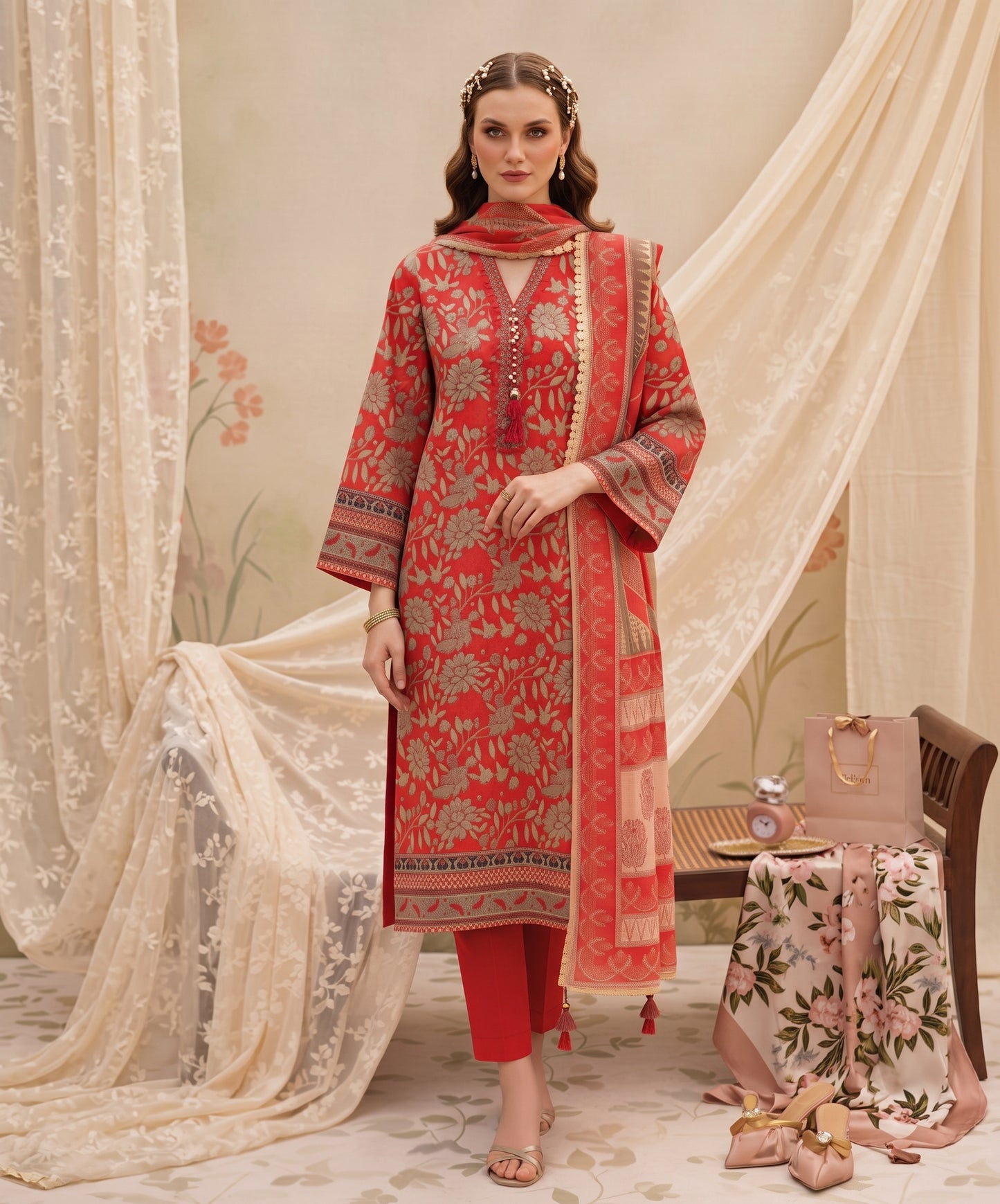 Madham By Lala Digital Printed Airjet Lawn 3PC