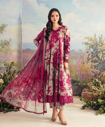 Iznik Printed Slub Khaddar With Emb Patches 3PC