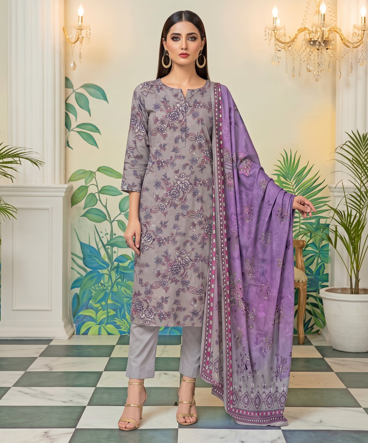Baroque Digital Printed Lawn 3PC
