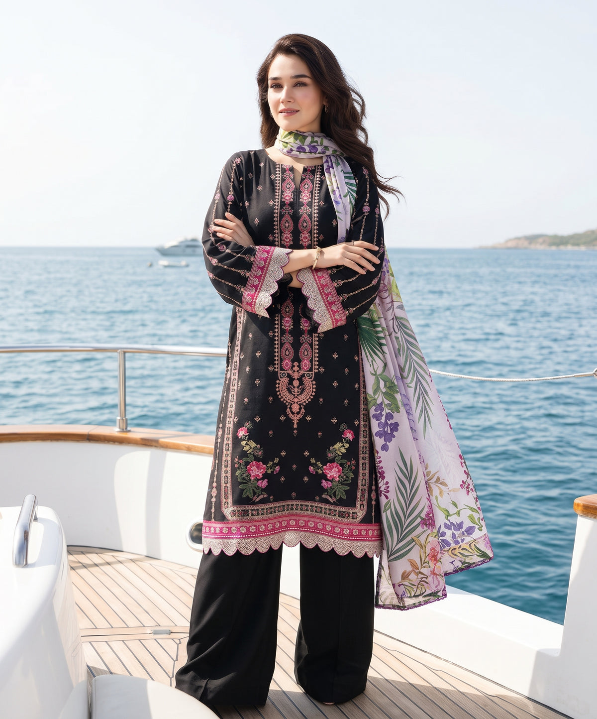 Zesh Platinum Digital Printed Viscose 3PC