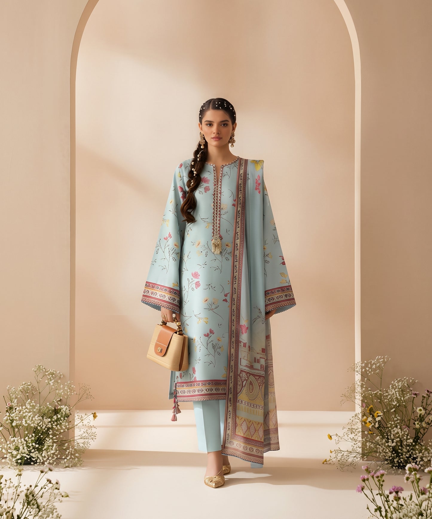 Madham By Lala Digital Printed Airjet Lawn 3PC