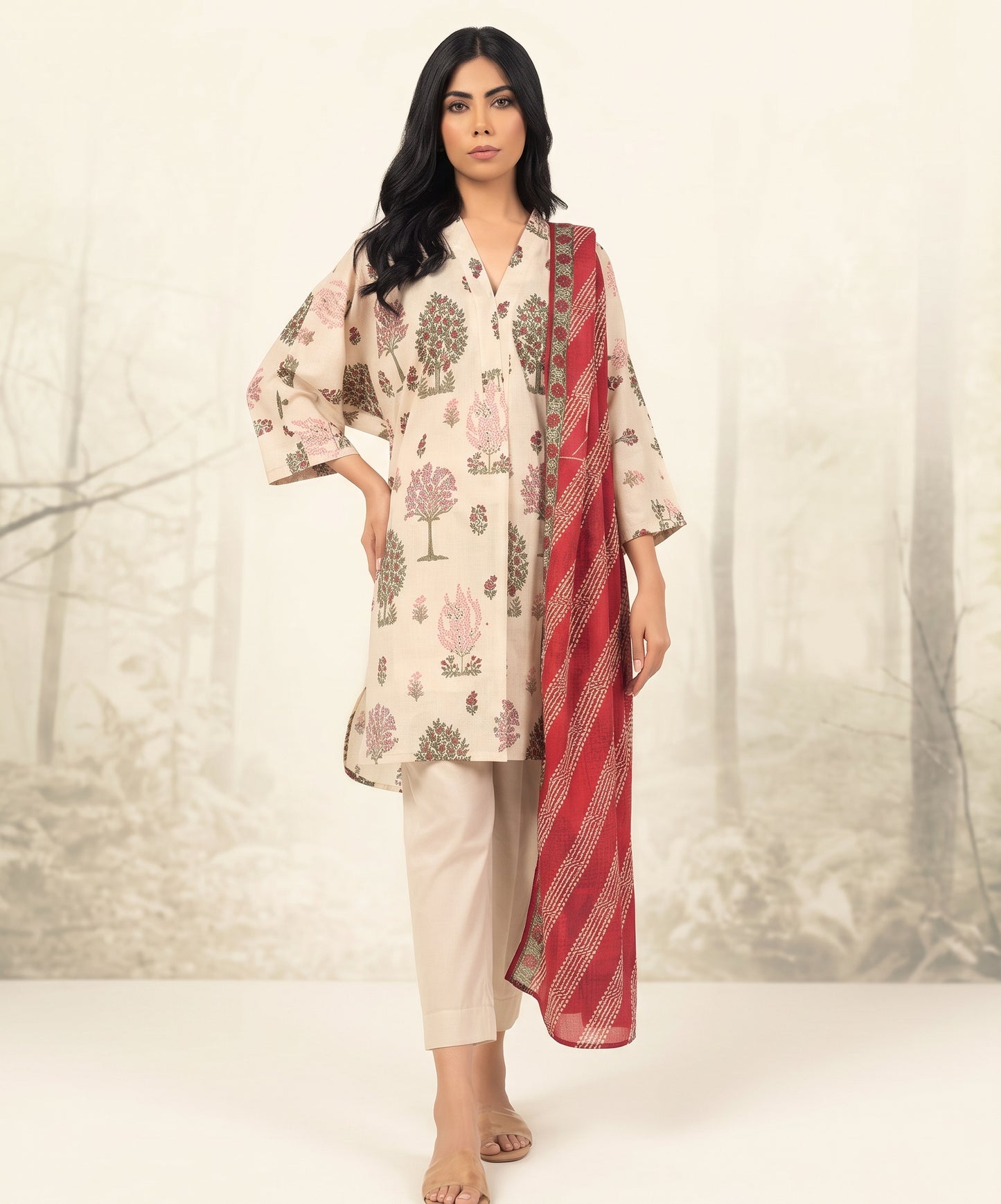 Alkaram Studio Digital Printed Lawn 3PC