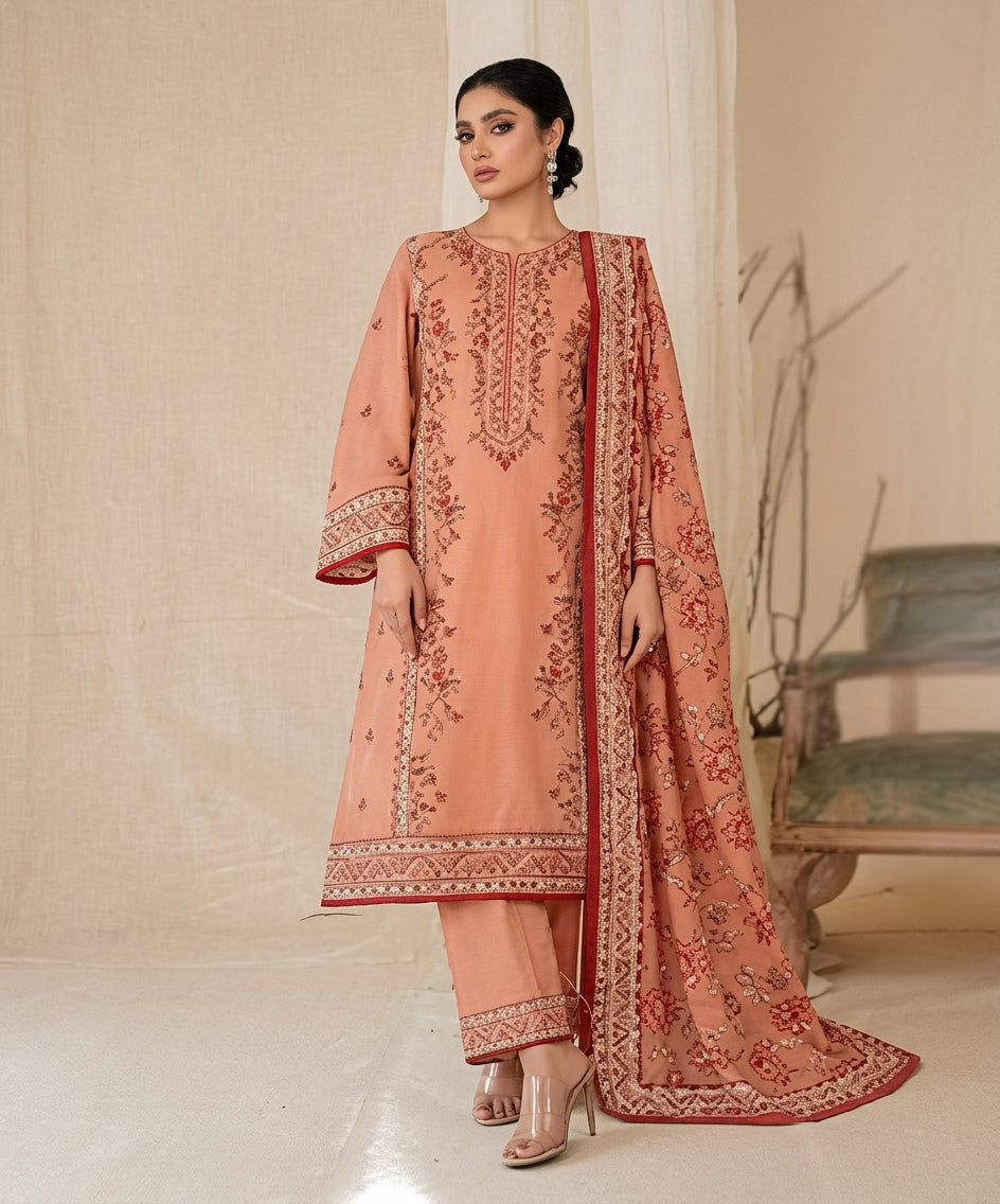 Nisha By Shanaya Digital Printed Stone Linen 3PC