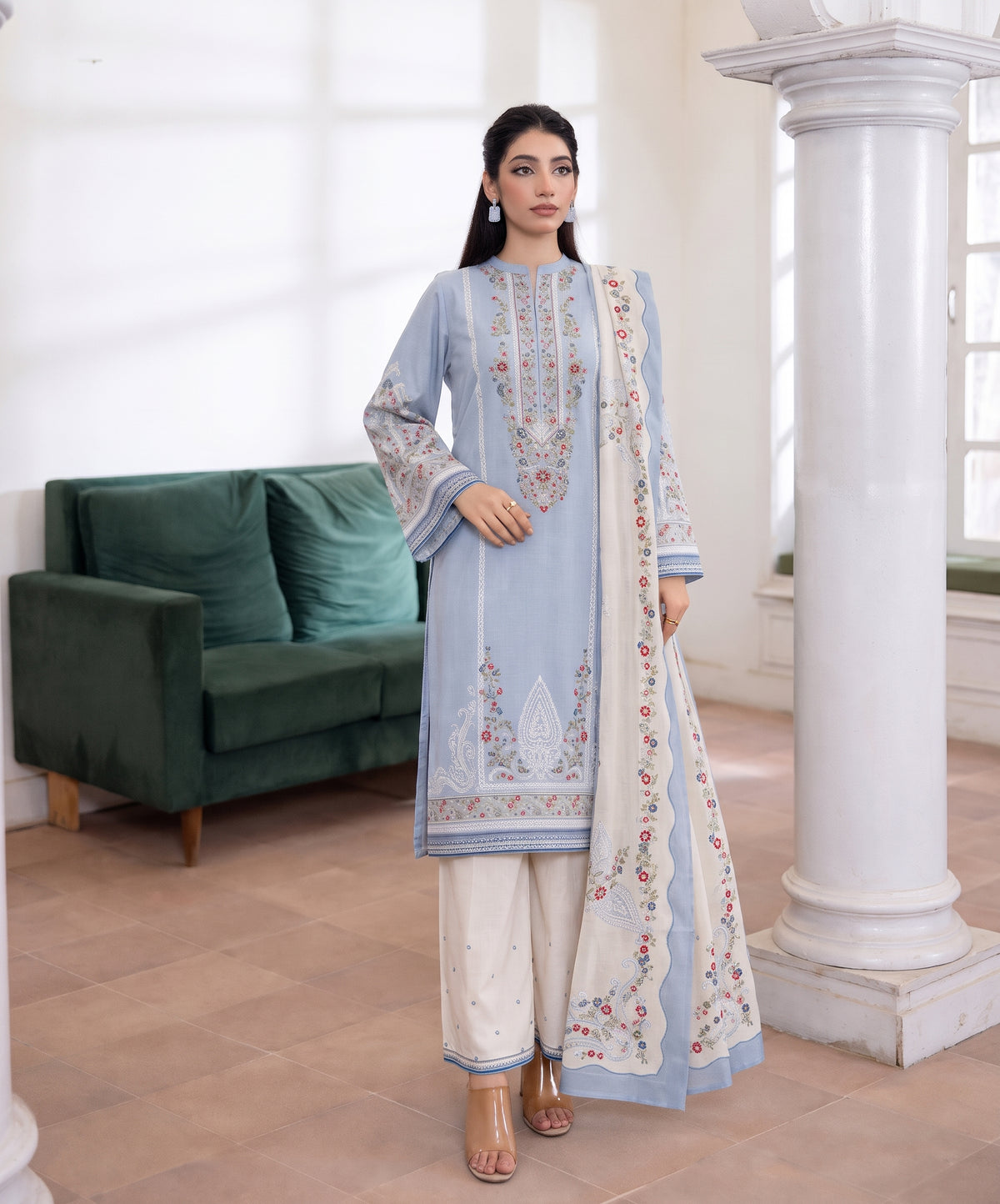 Aenna By Shanaya Digital Printed Corduroy Khaddar 3PC