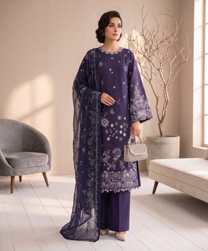Lazer Kari By Anaya Noor Emb Viscose 3PC