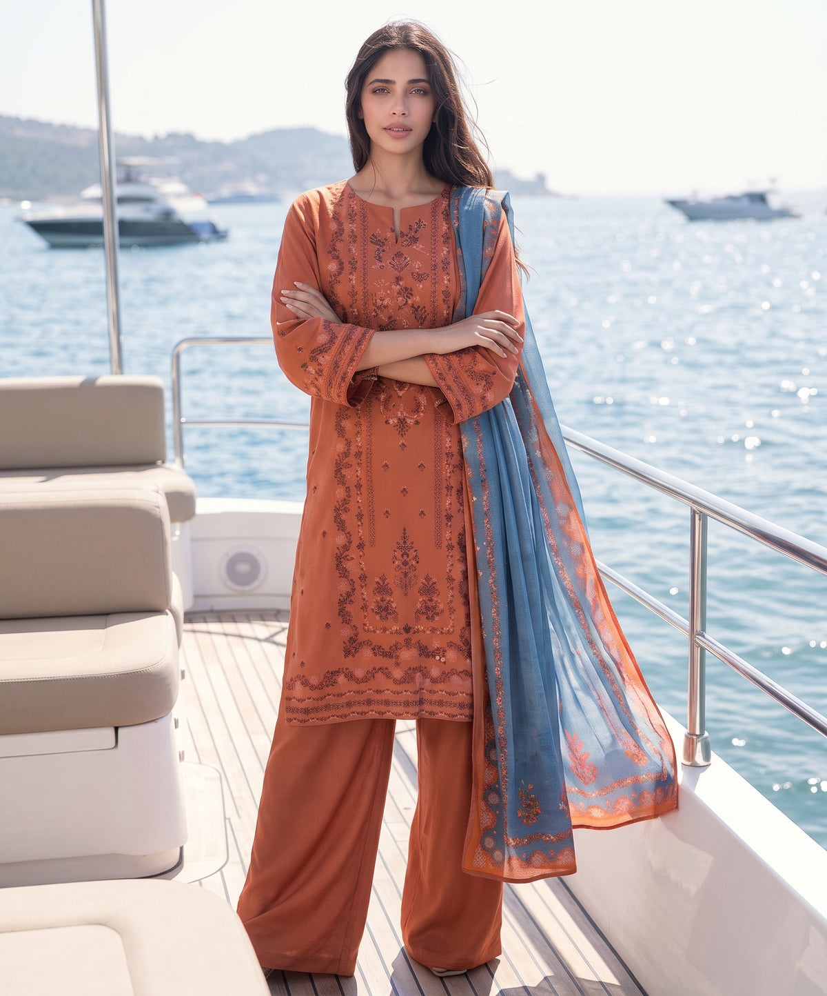 Zesh Platinum Digital Printed Viscose 3PC