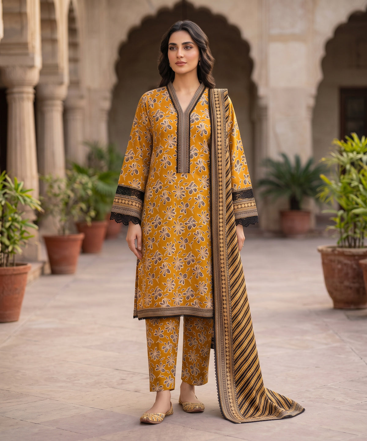 Bin Saeed Digital Printed Khaddar Stitched 3PC