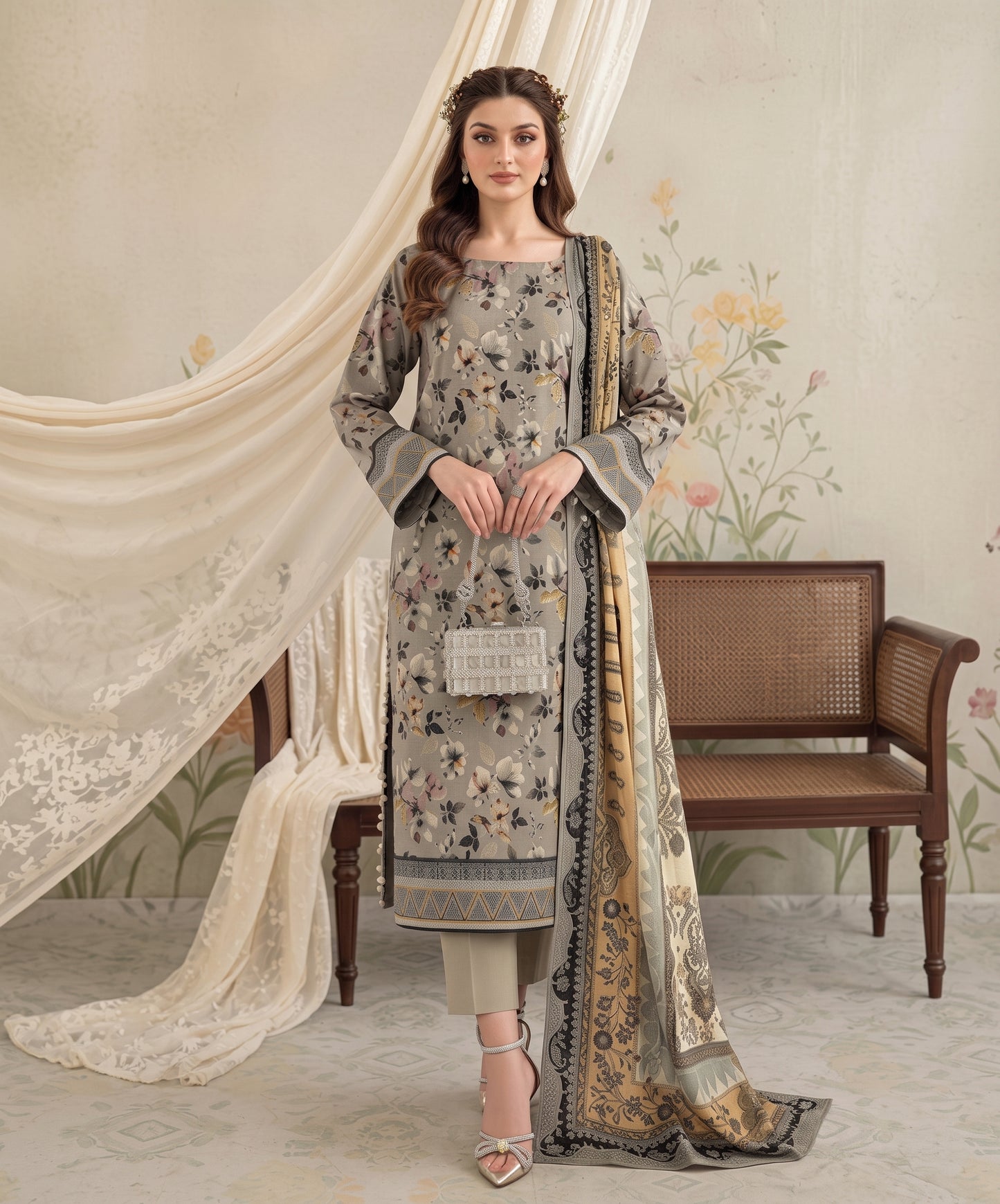 Madham By Lala Digital Printed Airjet Lawn 3PC