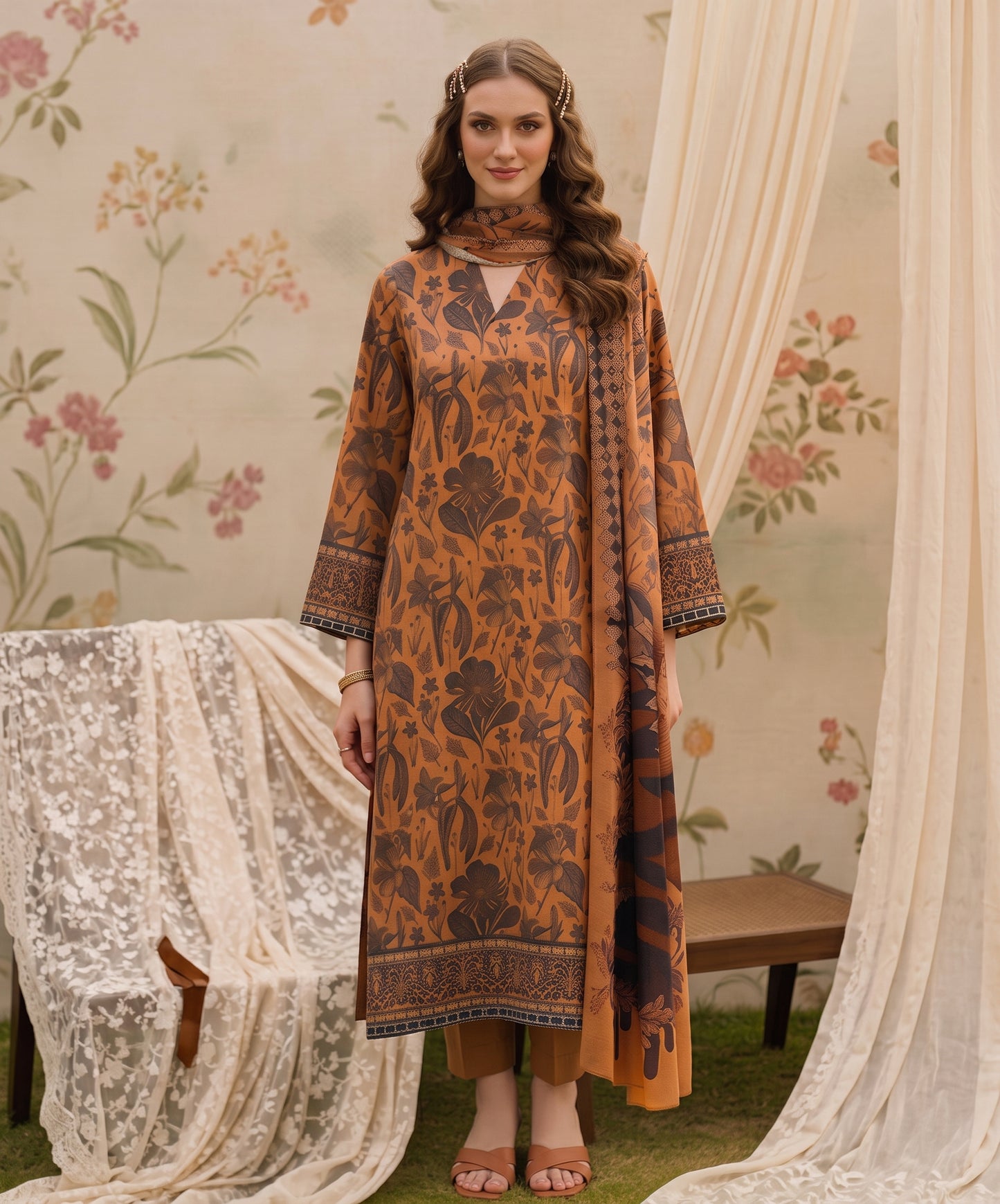Madham By Lala Digital Printed Airjet Lawn 3PC